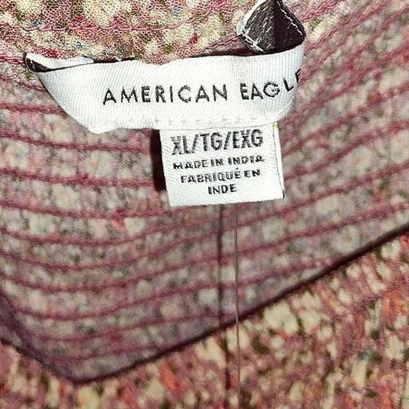 NWT American Eagle Outfitters XL Women's Orange Floral Blouse - Picture 4 of 5